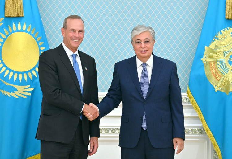 Kassym-Jomart Tokayev receives Chairman of the Board and CEO of Chevron Corporation Michael Wirth